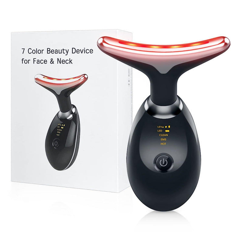 Neck Massager Beauty Device with 7-Color Light Therapy, V-Shaped Face Slimming Tool